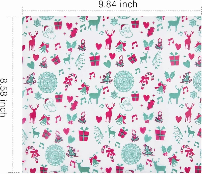 Ocmoiy 100 Sheets Christmas Wax Paper 8.6" x 9.8" Sandwich Wrapping Paper, Colored Decorative Deli Parchment Food Basket Liners for Wrapping Holiday Treats, Candy, Cookies (Reindeer) - Image 2